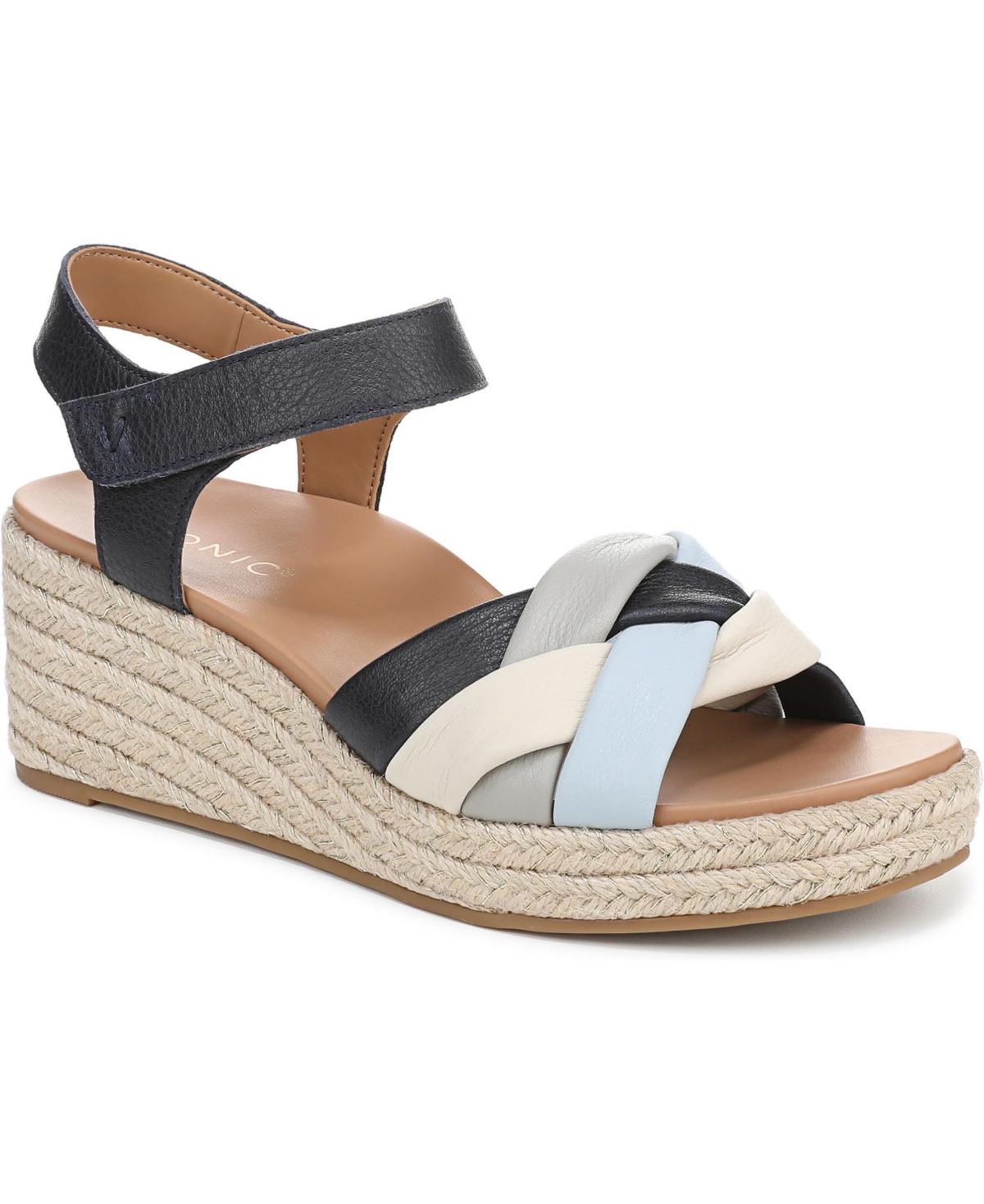 Womens Saratoga Espadrille Sandals - Navy multi leather