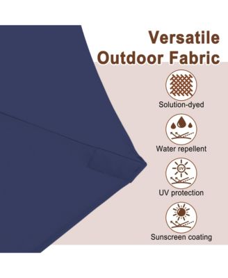 15 ft Solar LED Double Sided Twin Outdoor Patio Market Umbrella with Base Weight Included