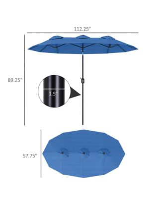 9.5' Double-sided Patio Umbrella with Push Button Tilt,