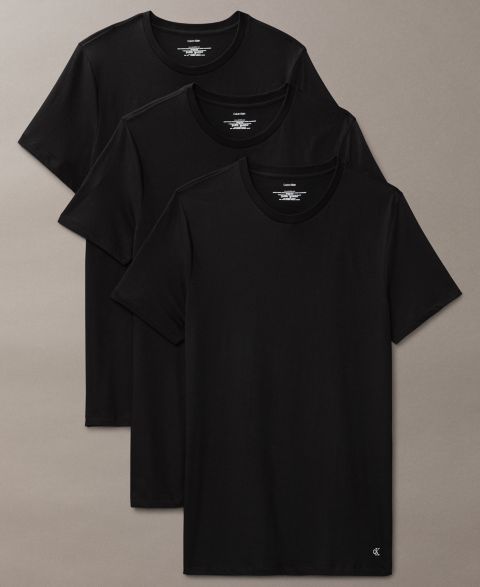 Мужские футболки Calvin Klein Cotton Classics Crewneck T-Shirt, 3-Pack, цвет: Чёрный