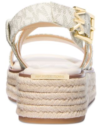 MICHAEL Lynn Leather Buckled Espadrille Sandals