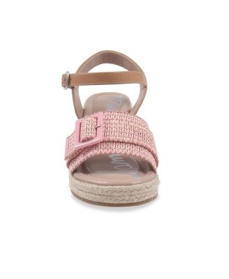 Little and Big Girls Lucia Buckle Espadrille Wedge Sandals