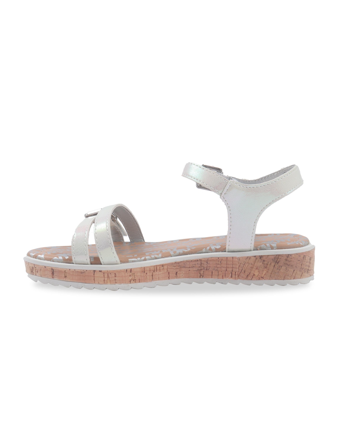 Dkny Little And Big Girls Tessa Carina Double Strap Sandal In White