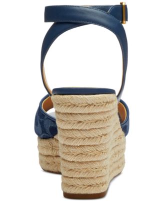 Women's Suede Espadrille Wedge Sandals