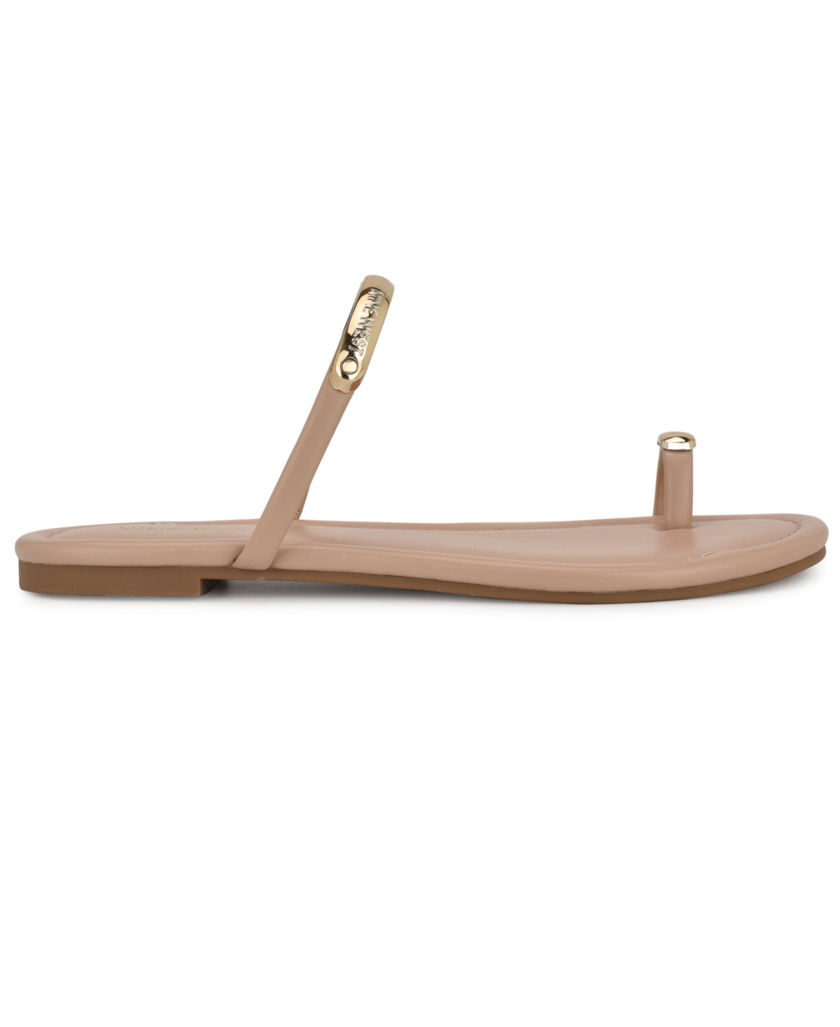 Shop Nine West Women's Balon Strappy Toe Loop Flat Sandals In Light Natural
