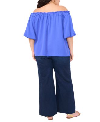 Plus Size Off-The-Shoulder Puff-Sleeve Top