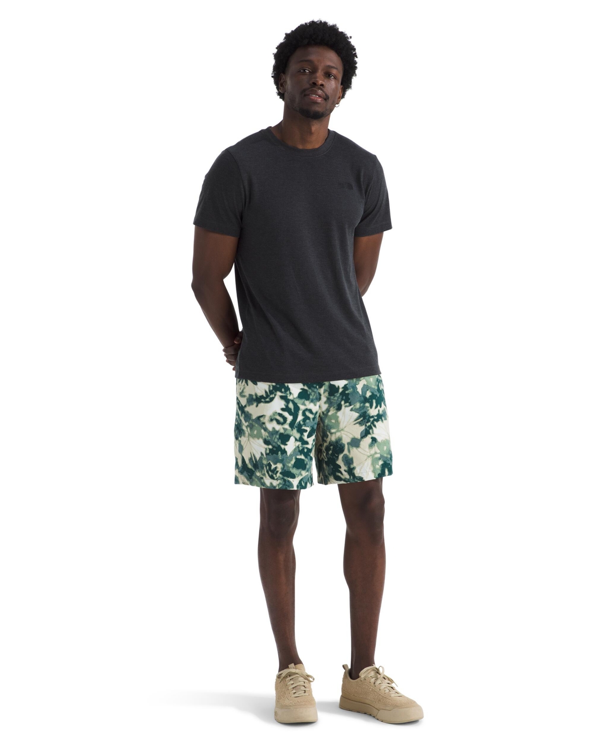 The North Face Men's Short Sleeve Tri-blend T-shirt In Dark Gray Heather