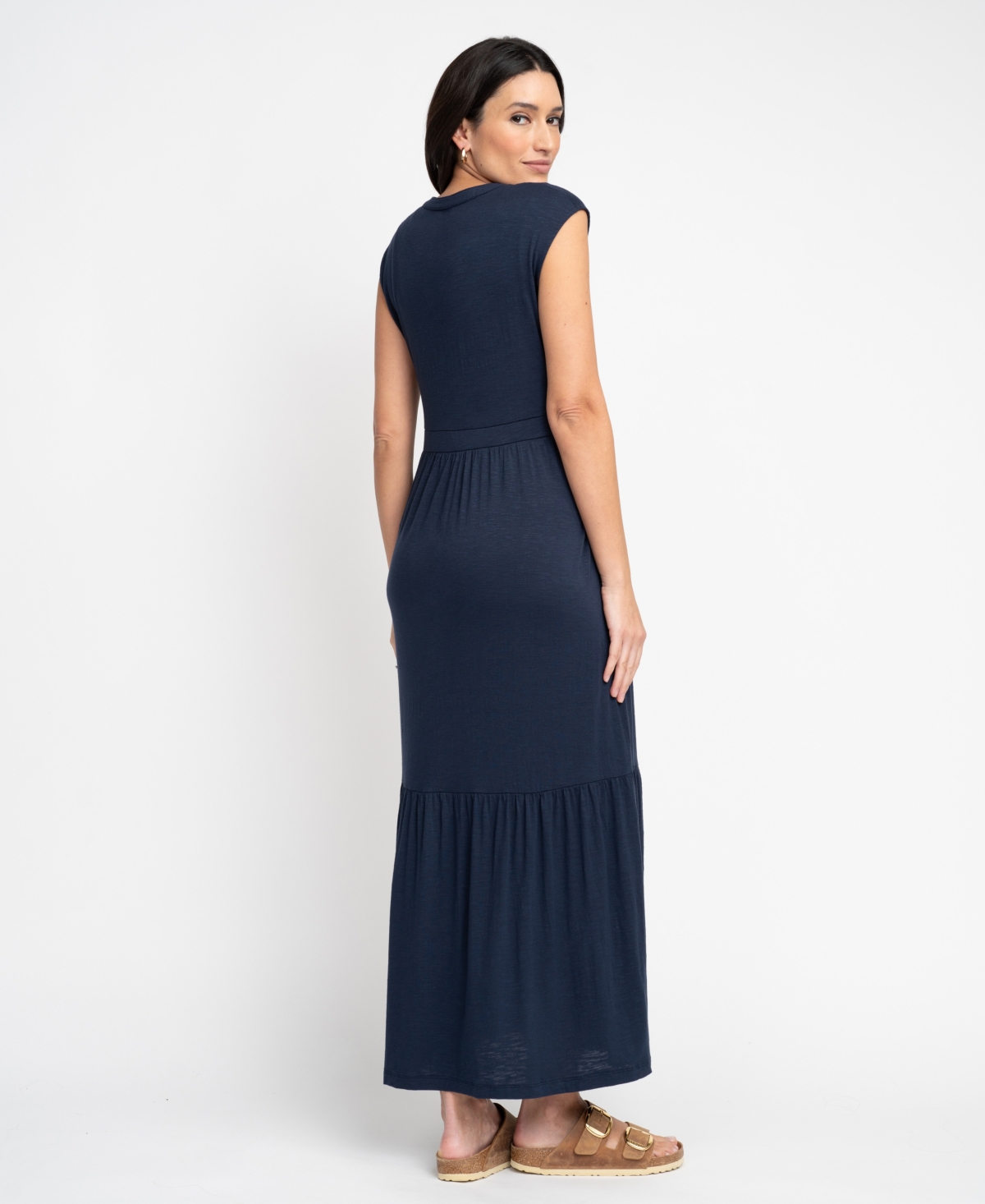 Shop Seraphine Women's Maternity Nursing Dress In Navy