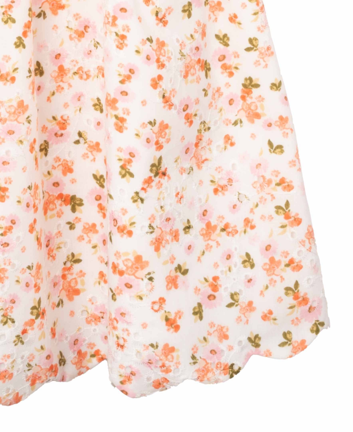 RARE EDITIONS BIG GIRLS FLORAL EYELET SCALLOPED HEM DRESS 