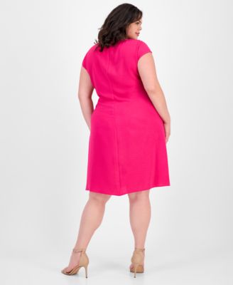 Plus Size Side-Tie Cap-Sleeve Sheath Dress