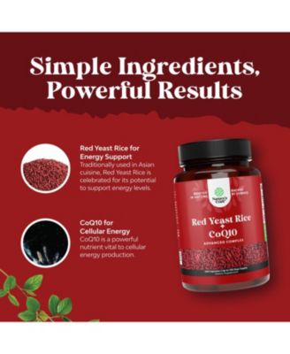 Red Yeast Rice + CoQ10 Advanced Complex Capsule, Support Skin, Heart, Lung & Brain Health, 240ct