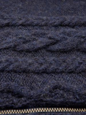 Women's British Wool Cable Zip Cardigan