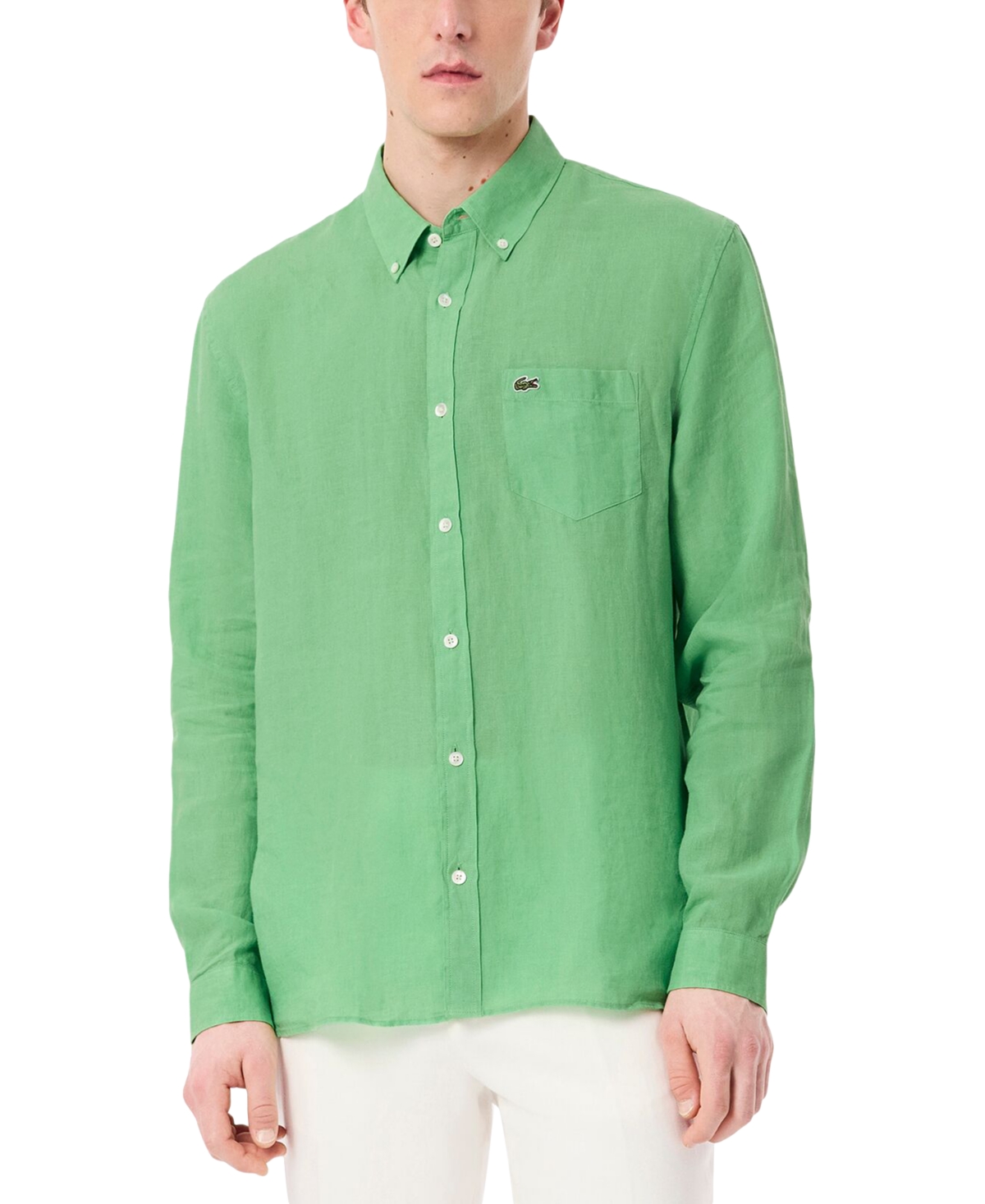 Lacoste Men's Regular-fit Linen Shirt In Ttf - Liamon