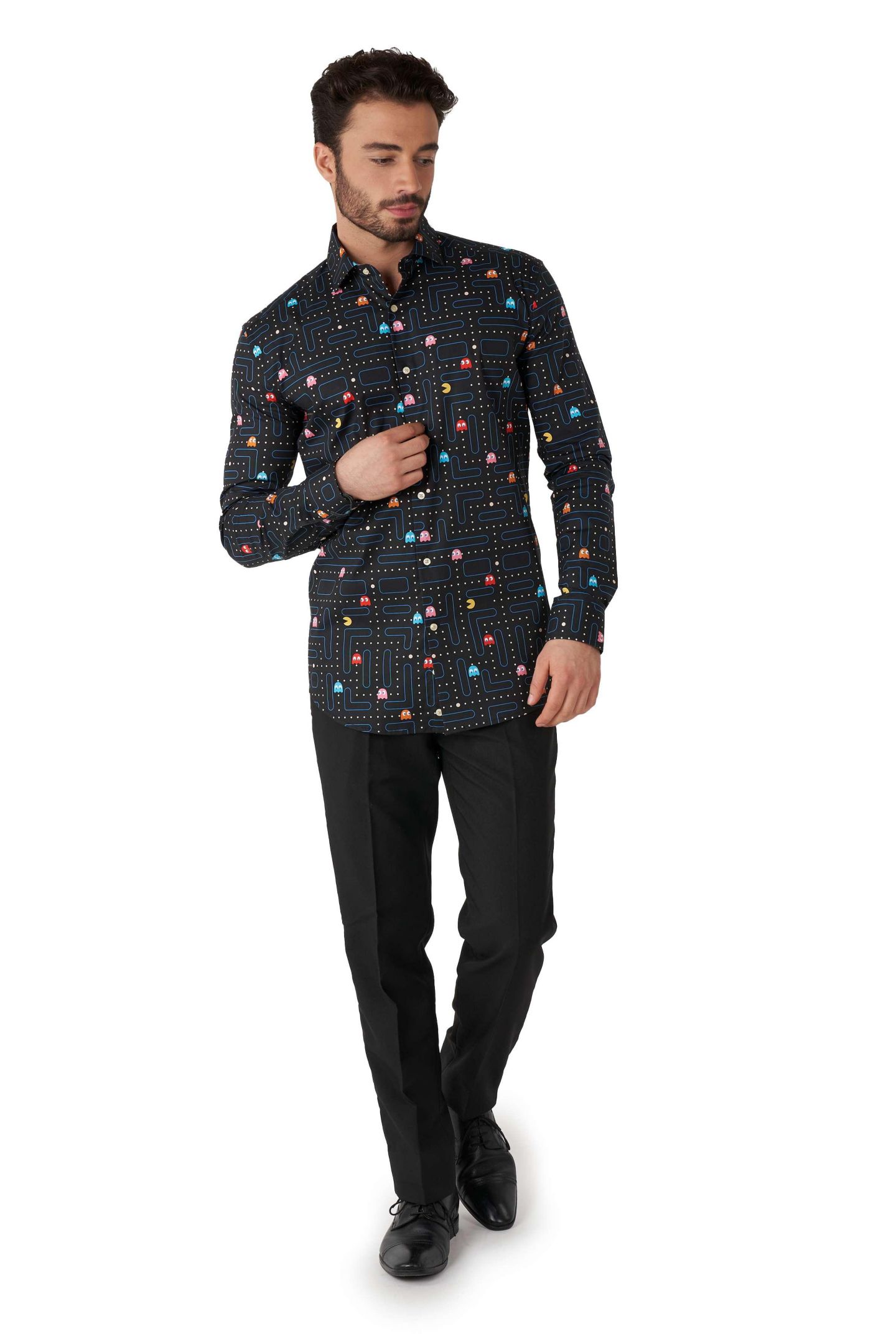 Мужские рубашки OppoSuits Printed Theme Party Shirts For Men, цвет: Чёрный — фото 4