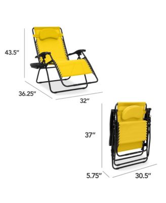 Oversized Zero Gravity Chair, Folding Outdoor Patio Recliner w/ Cup Holder