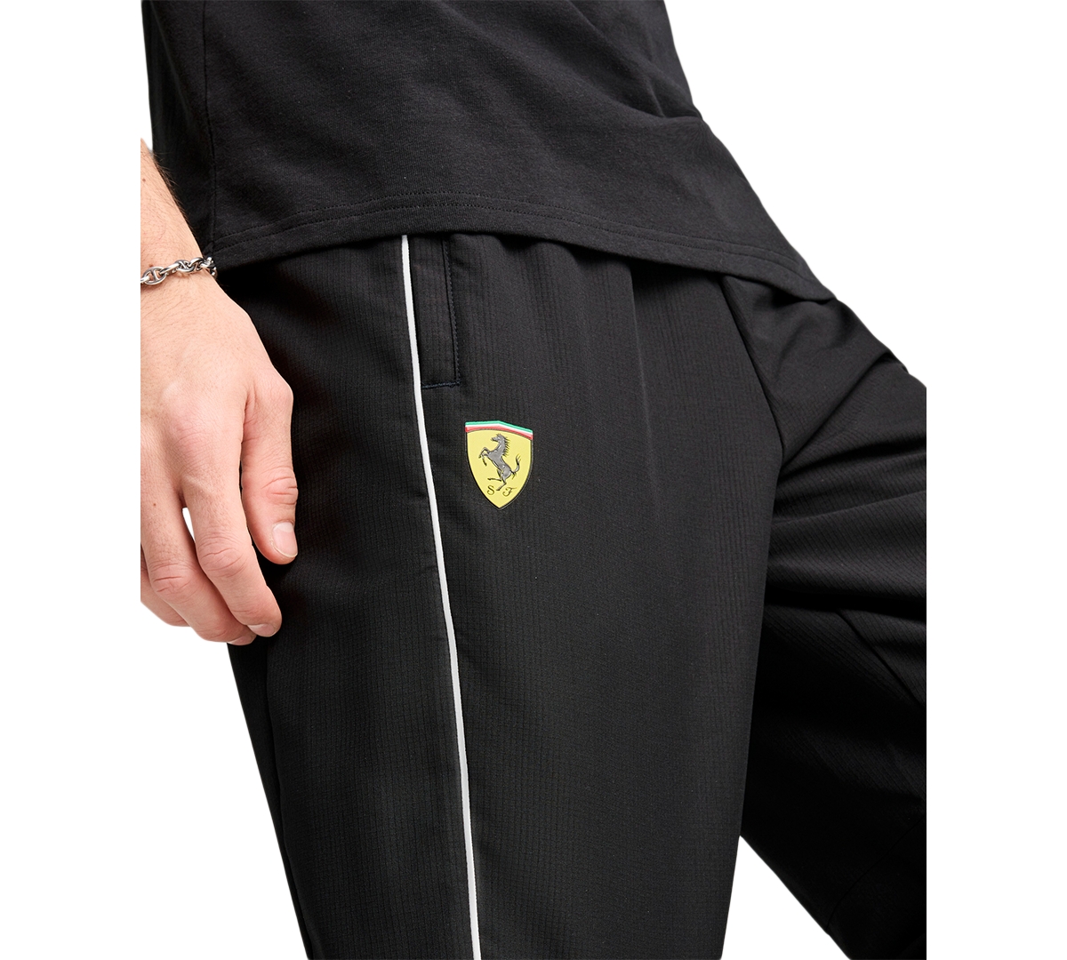 Puma Men's Scuderia Ferrari Sds 2.0 Regular-fit Ripstop Race Pants In Black