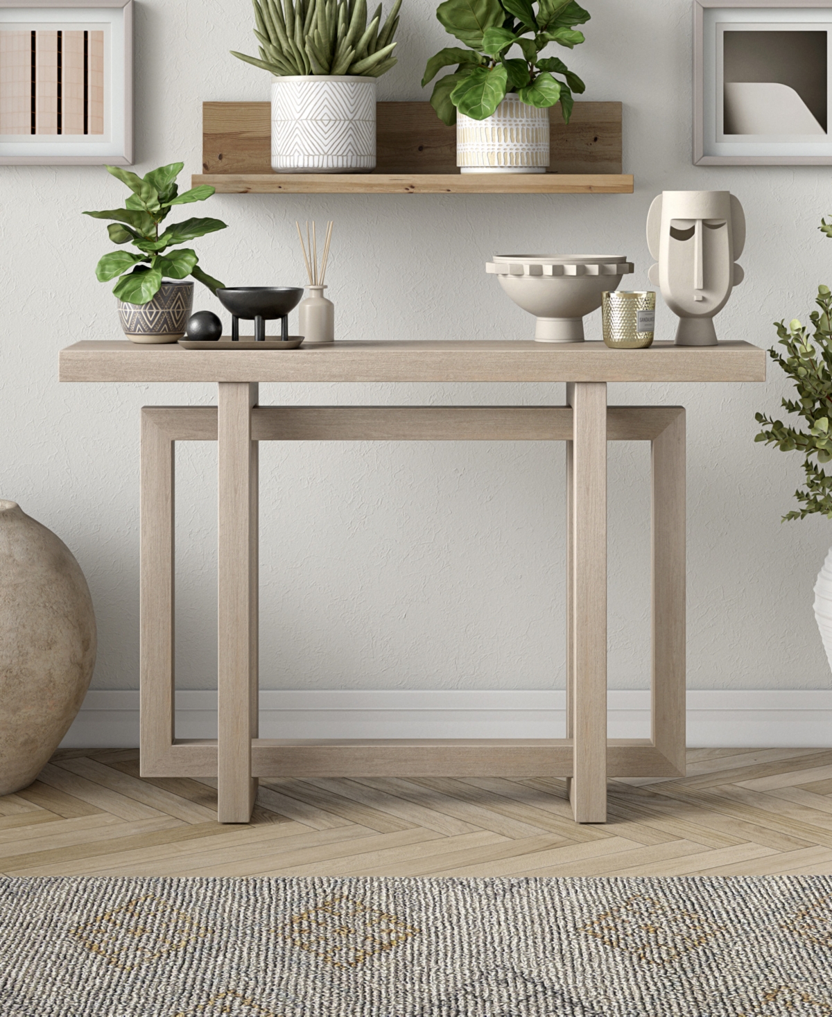 Hudson & Canal 44" Breslow Wide Rectangular Console Table In Alder White