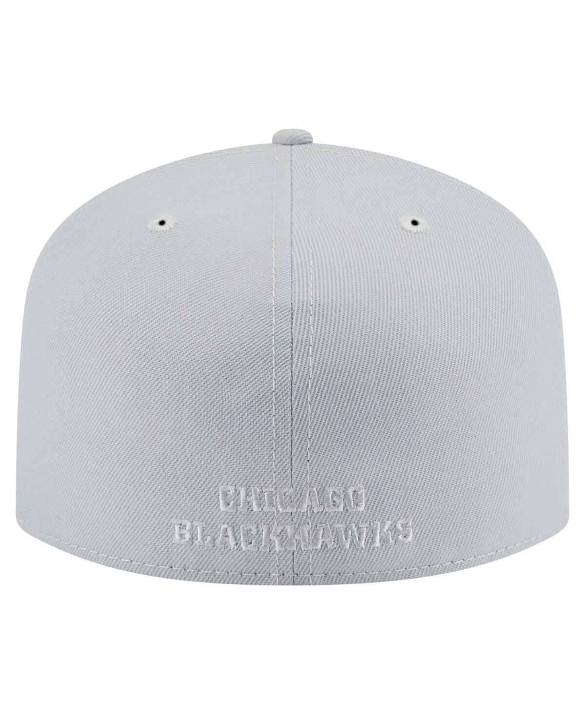 New Era Men's Gray Chicago Blackhawks Color Pack A-frame 59fifty Fitted Hat In Gray