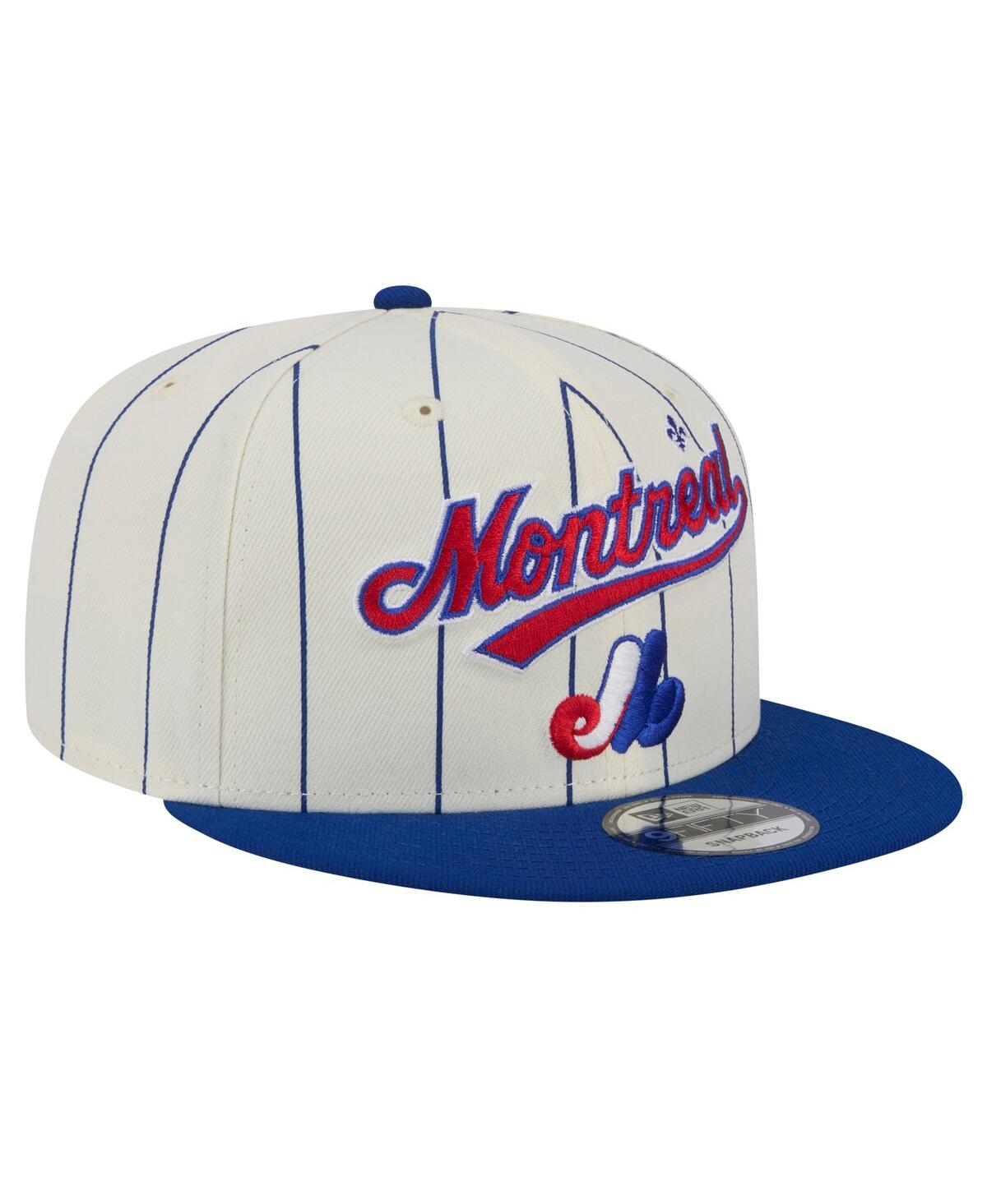 NEW ERA MEN'S WHITE MONTREAL EXPOS JERSEY PINSTRIPE 9FIFTY SNAPBACK HAT 