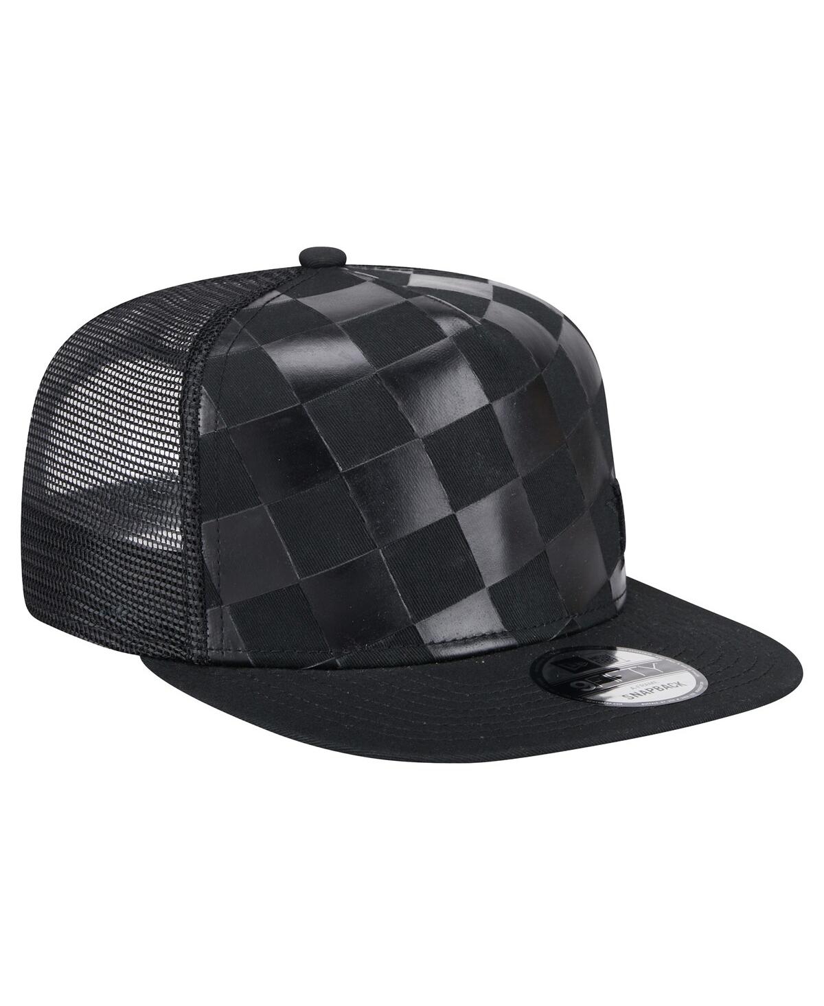 New Era Men's Black Houston Astros Score Check A-frame Trucker 9fifty Snapback Hat In Black