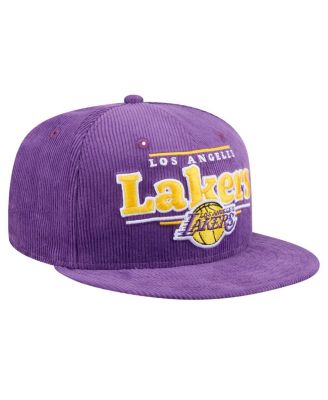 Men's Purple Los Angeles Lakers Throwback Display Corduroy 9FIFTY Snapback Hat
