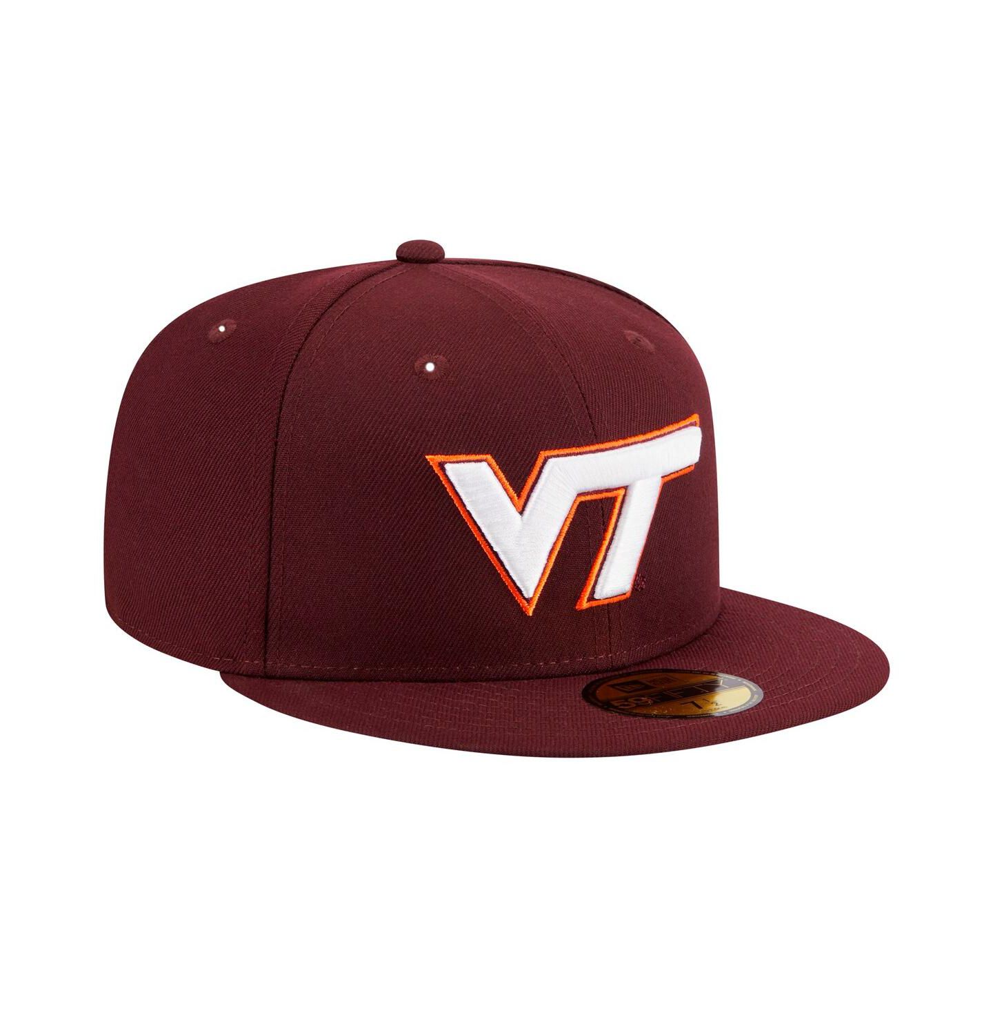 Мужская кепка New Era Maroon Virginia Tech Hokies 59FIFTY Fitted Hat — фото 4