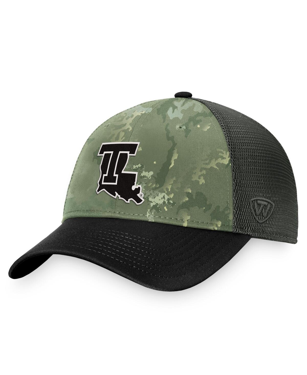 Top Of The World Men's Hunter Green/gray Louisiana Tech Bulldogs Oht Military Appreciation Unit Trucker Adjustable Ha In Hunter Green,gray