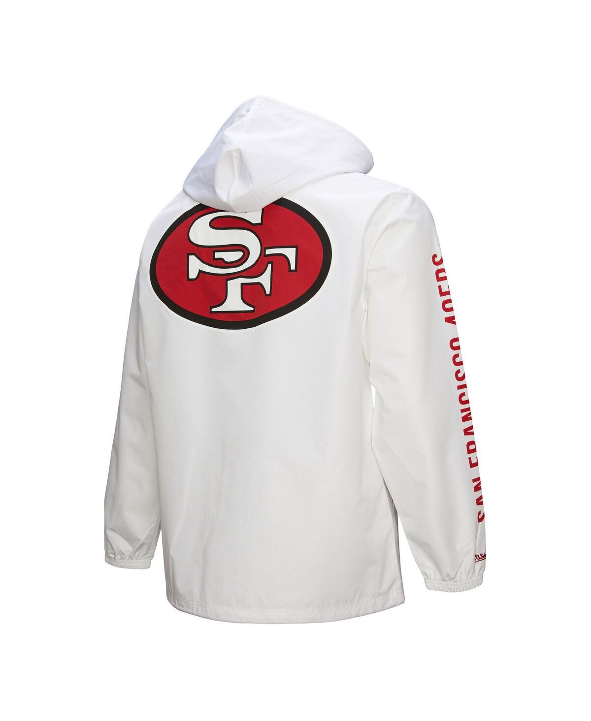 Mitchell & Ness Men's White San Francisco 49ers Vintage Logo Coaches Full-snap Hoodie Jacket In White