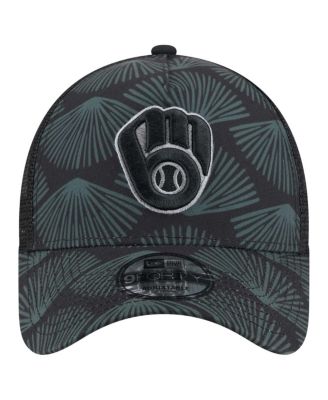 Men's Black Milwaukee Brewers 9FORTY A-Frame Trucker Adjustable Hat