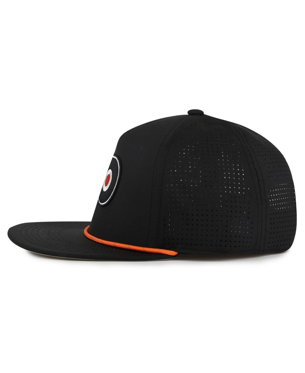 AMERICAN NEEDLE MEN'S BLACK PHILADELPHIA FLYERS BUXTON PRO TECH ADJUSTABLE HAT 