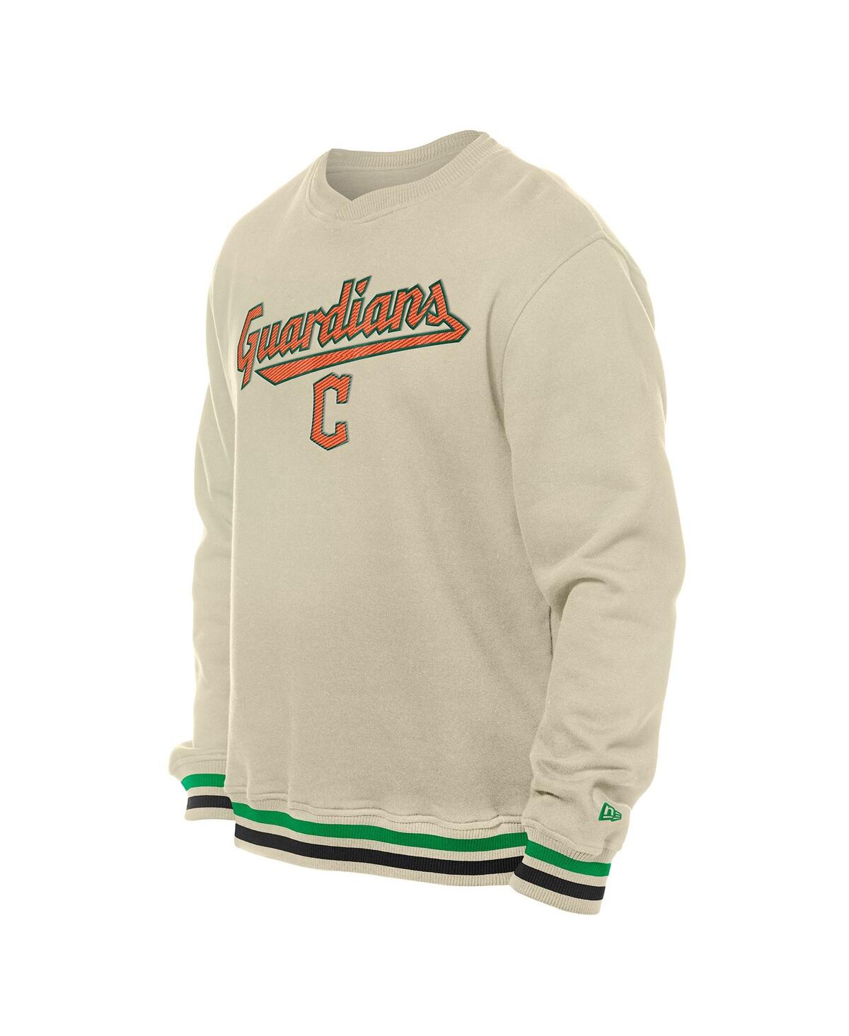 Shop New Era Men's Cream Cleveland Guardians St. Patrick's Day Twill Pullover Sweatshirt