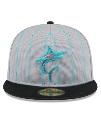Men's Gray/Black Miami Marlins 2025 Batting Practice 59FIFTY Fitted Hat