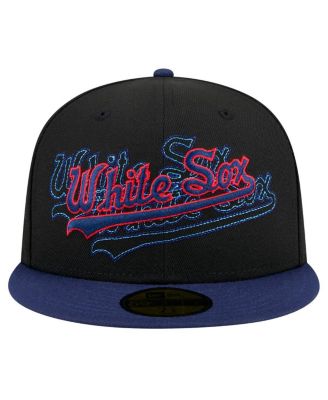 Men's Black Chicago White Sox Shadow Stitch 59FIFTY Fitted Hat