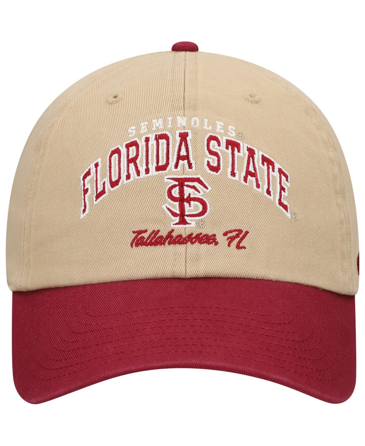 47 Brand Men's Khaki Florida State Seminoles Local Clean Up Adjustable Hat In Khaki