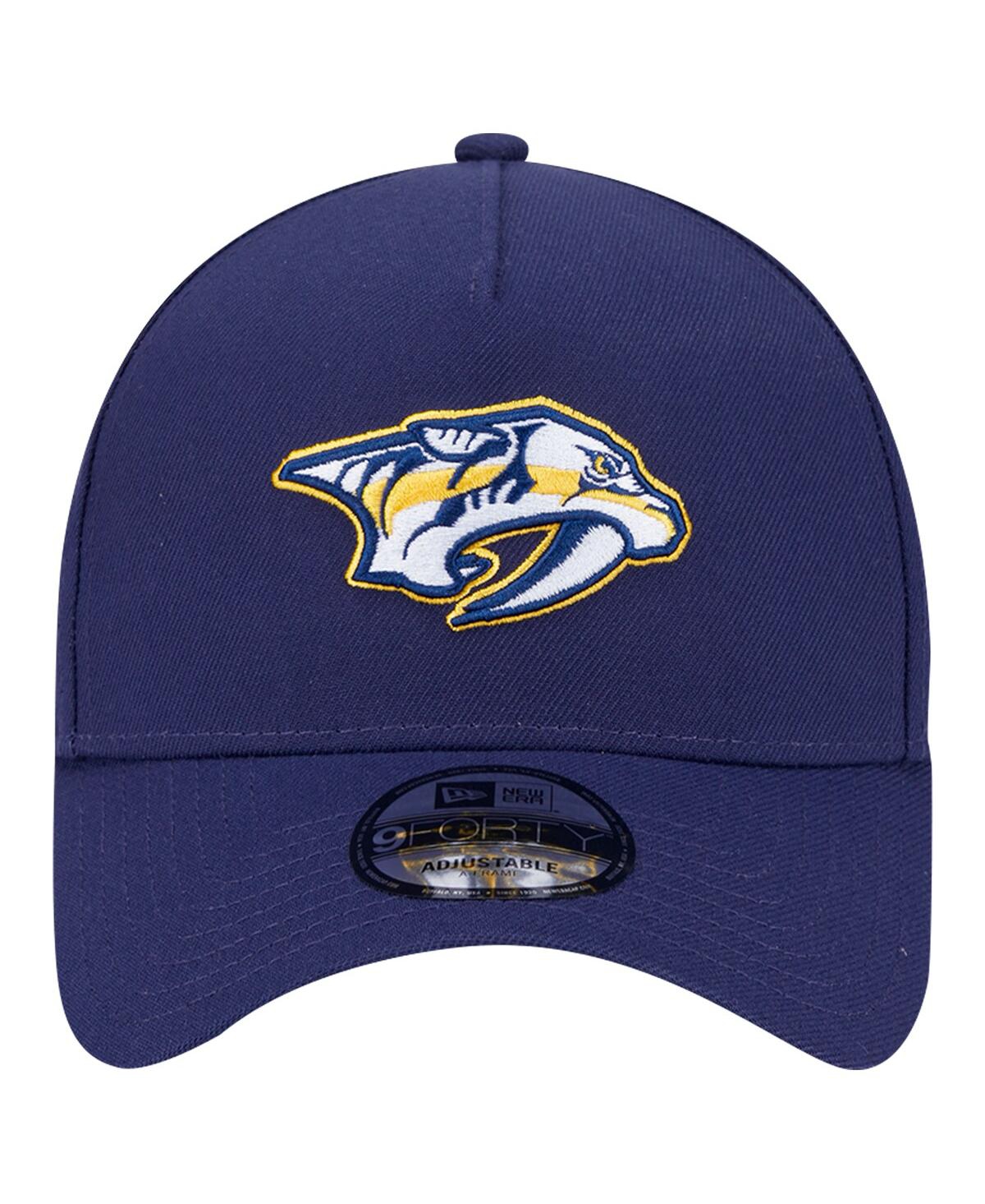 New Era Men's Navy Nashville Predators Core A-frame 9forty Adjustable Hat In Navy