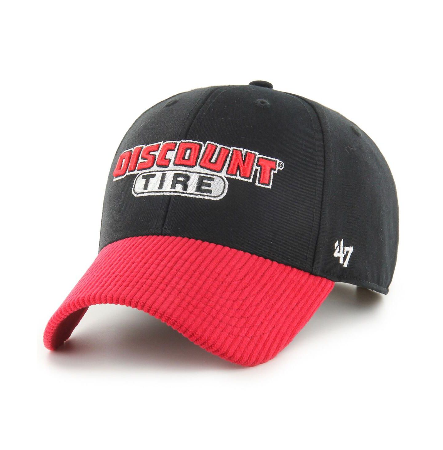 Мужская кепка '47 Brand Black Austin Cindric Discount Tire Triple Hit Corduroy Adjustable Hat — фото 2