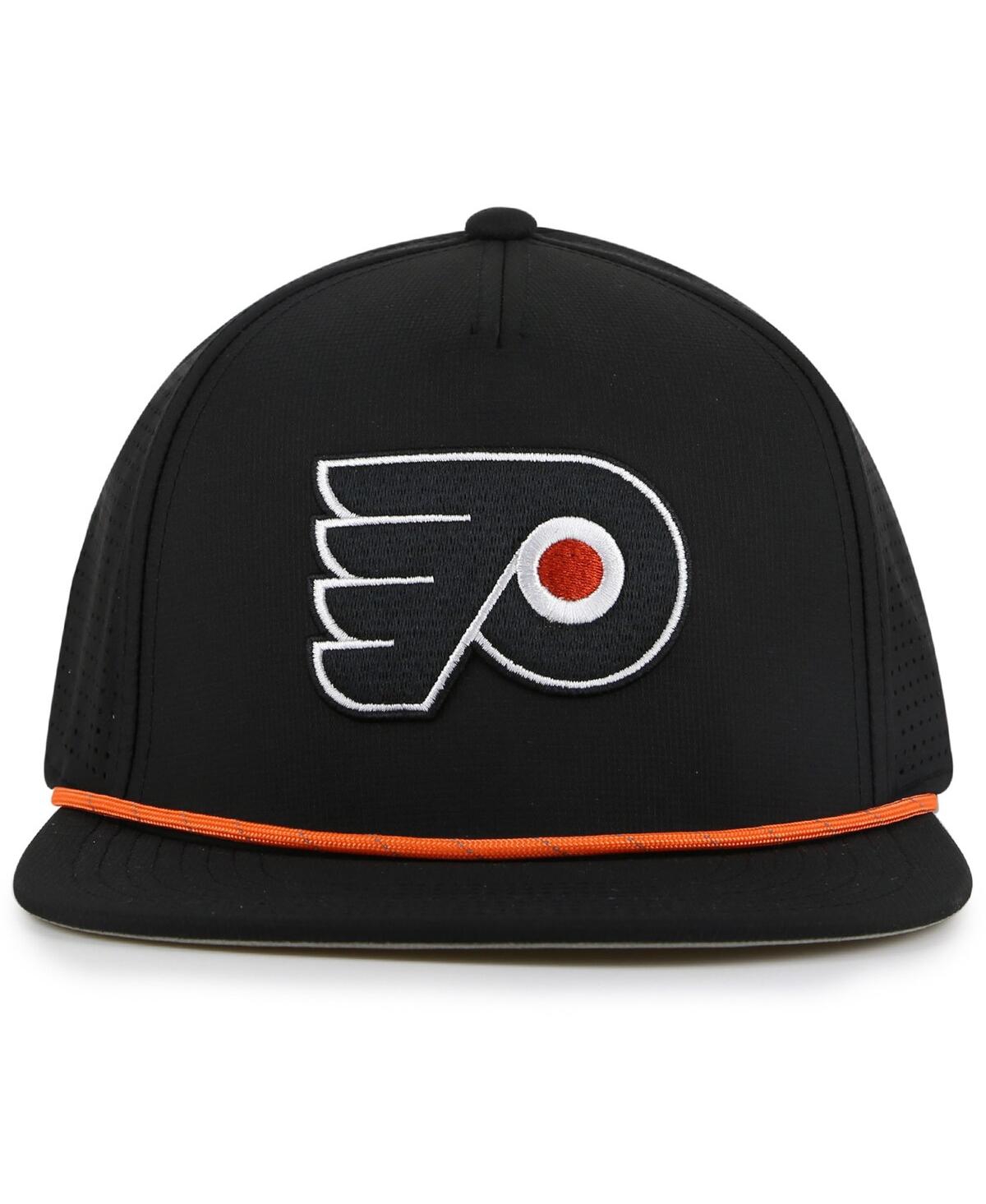 AMERICAN NEEDLE MEN'S BLACK PHILADELPHIA FLYERS BUXTON PRO TECH ADJUSTABLE HAT 