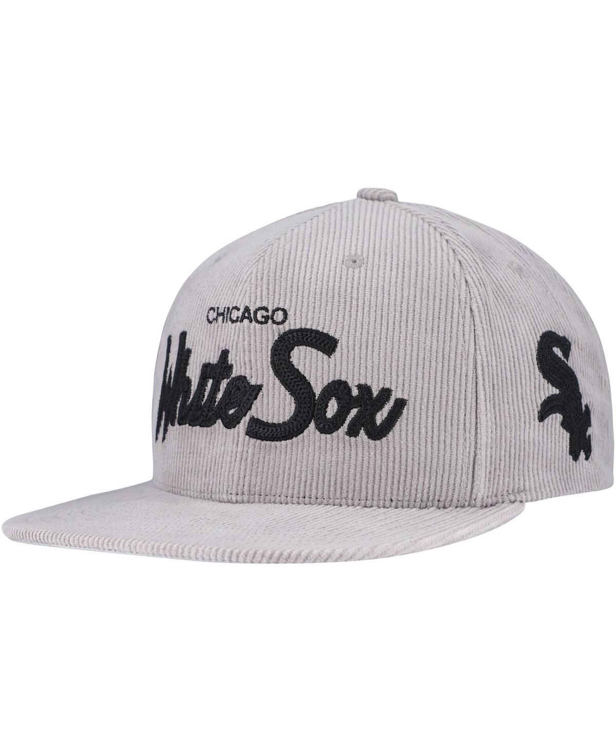 Mitchell & Ness Men's Gray Chicago White Sox Corduroy Snapback Hat In Gray