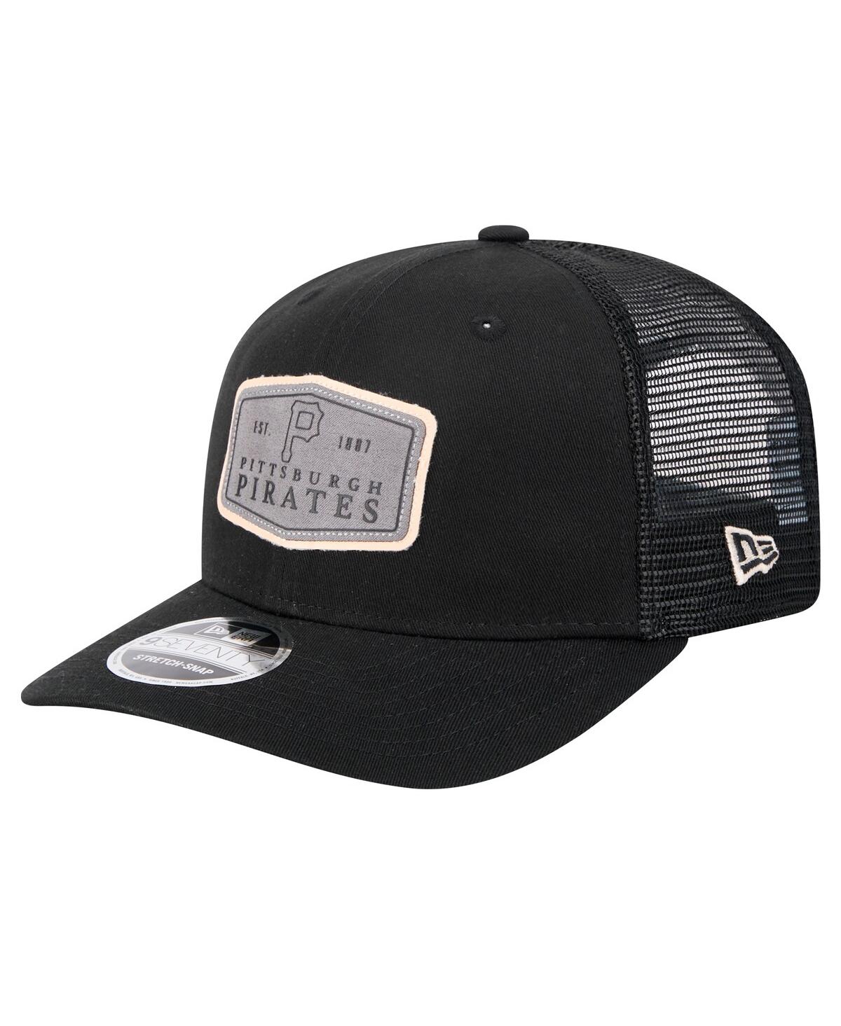 NEW ERA MEN'S GRAY PITTSBURGH PIRATES LABELED 9SEVENTY STRETCH-SNAP ADJUSTABLE HAT 