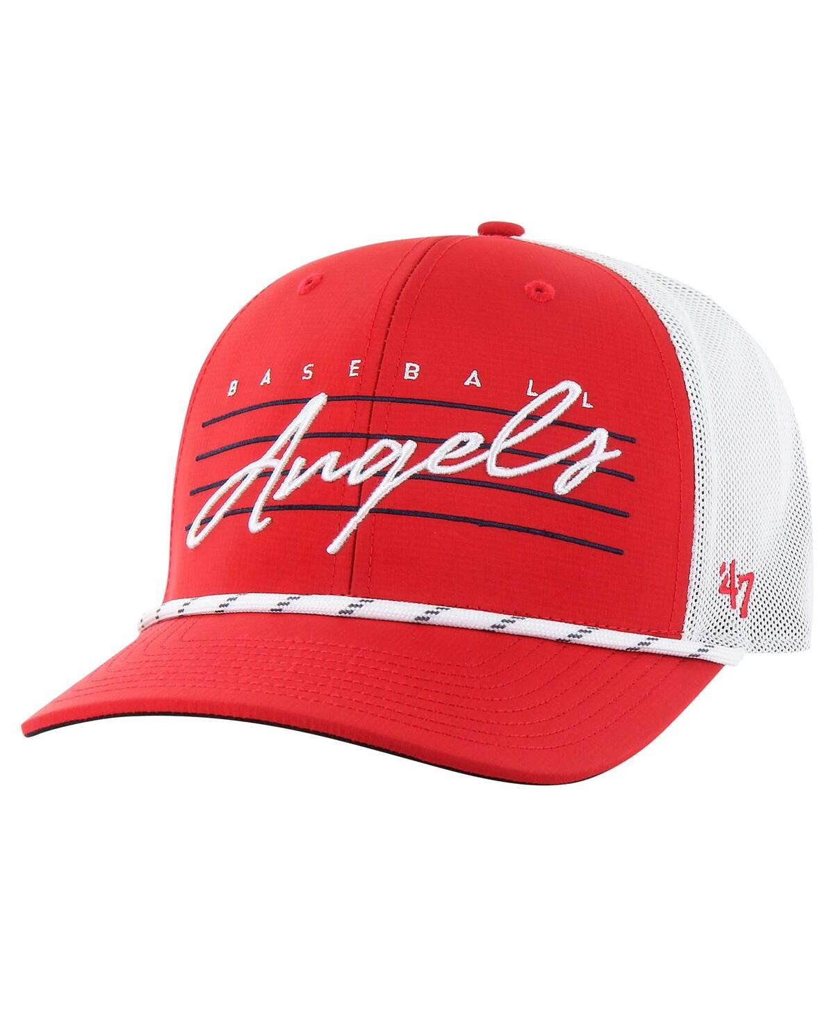 47 Brand Men's Red Los Angeles Angels Downburst Trucker Adjustable Hat In Red
