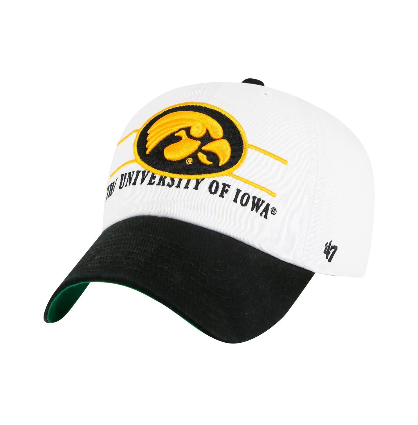 Мужская кепка '47 Brand White Iowa Hawkeyes Gridiron Clean Up Adjustable Hat — фото 1