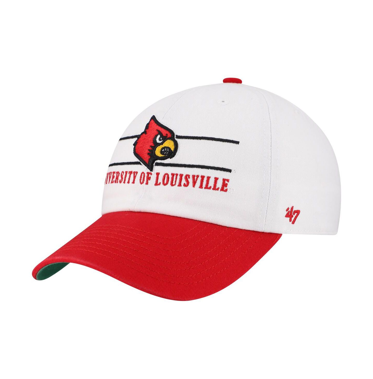 Мужская кепка '47 Brand White Louisville Cardinals Gridiron Clean Up Adjustable Hat — фото 1