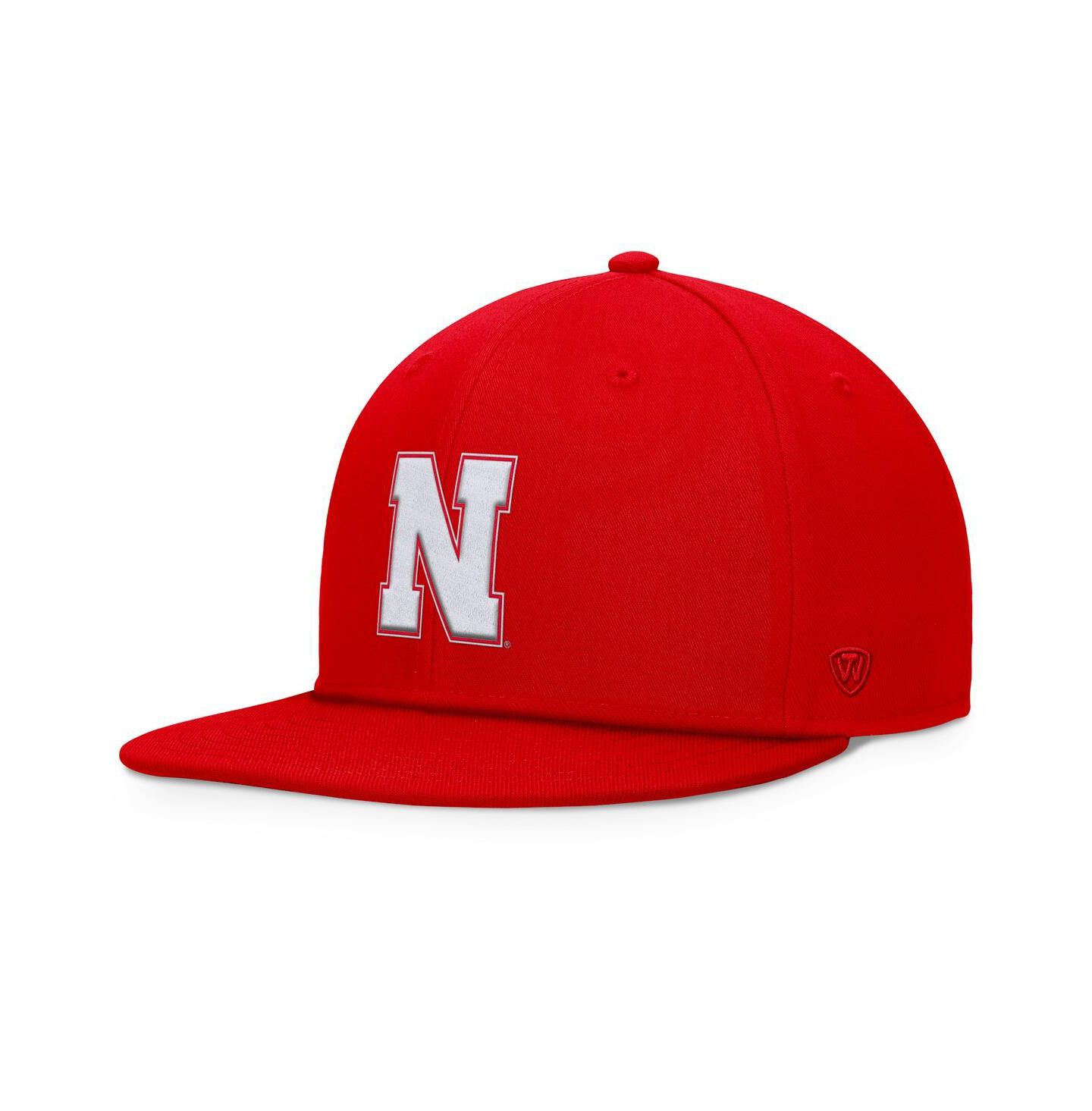 Мужская кепка Top of the World Scarlet Nebraska Huskers Fundamental Snapback Hat — фото 1