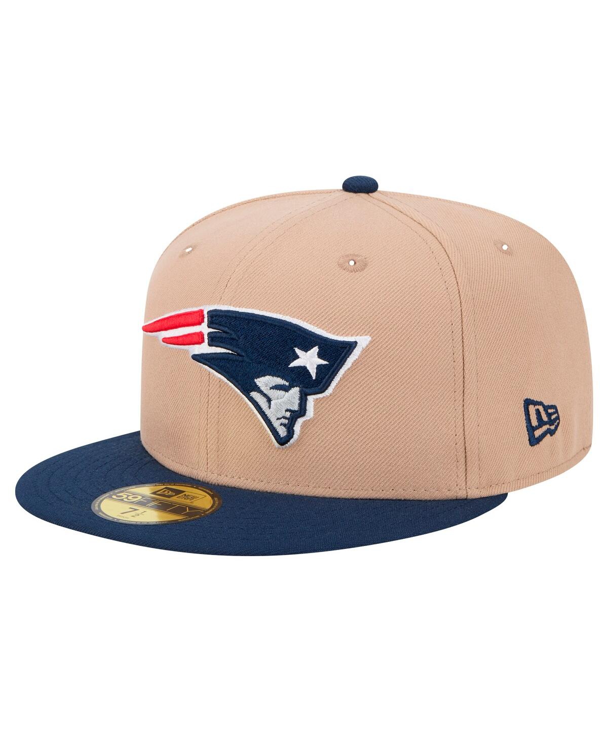 New Era Men's Tan New England Patriots Logo Main 59FIFTY Fitted Hat - Tan
