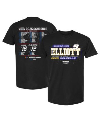 Hendrick Motorsports Team Collection - Men's Black Chase Elliott 2025 NASCAR Cup Series Schedule T-Shirt