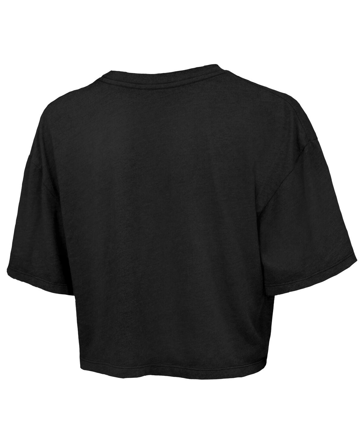 Majestic Women's Black Philadelphia Eagles Super Bowl Lix Champions Extra Point Boxy Crop Top In Black