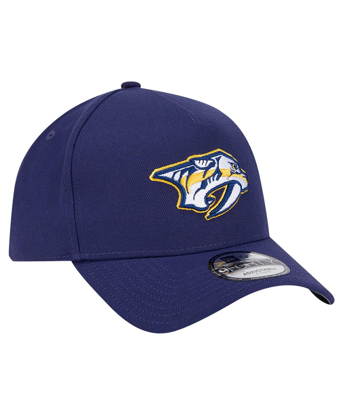 New Era Men's Navy Nashville Predators Core A-frame 9forty Adjustable Hat In Navy