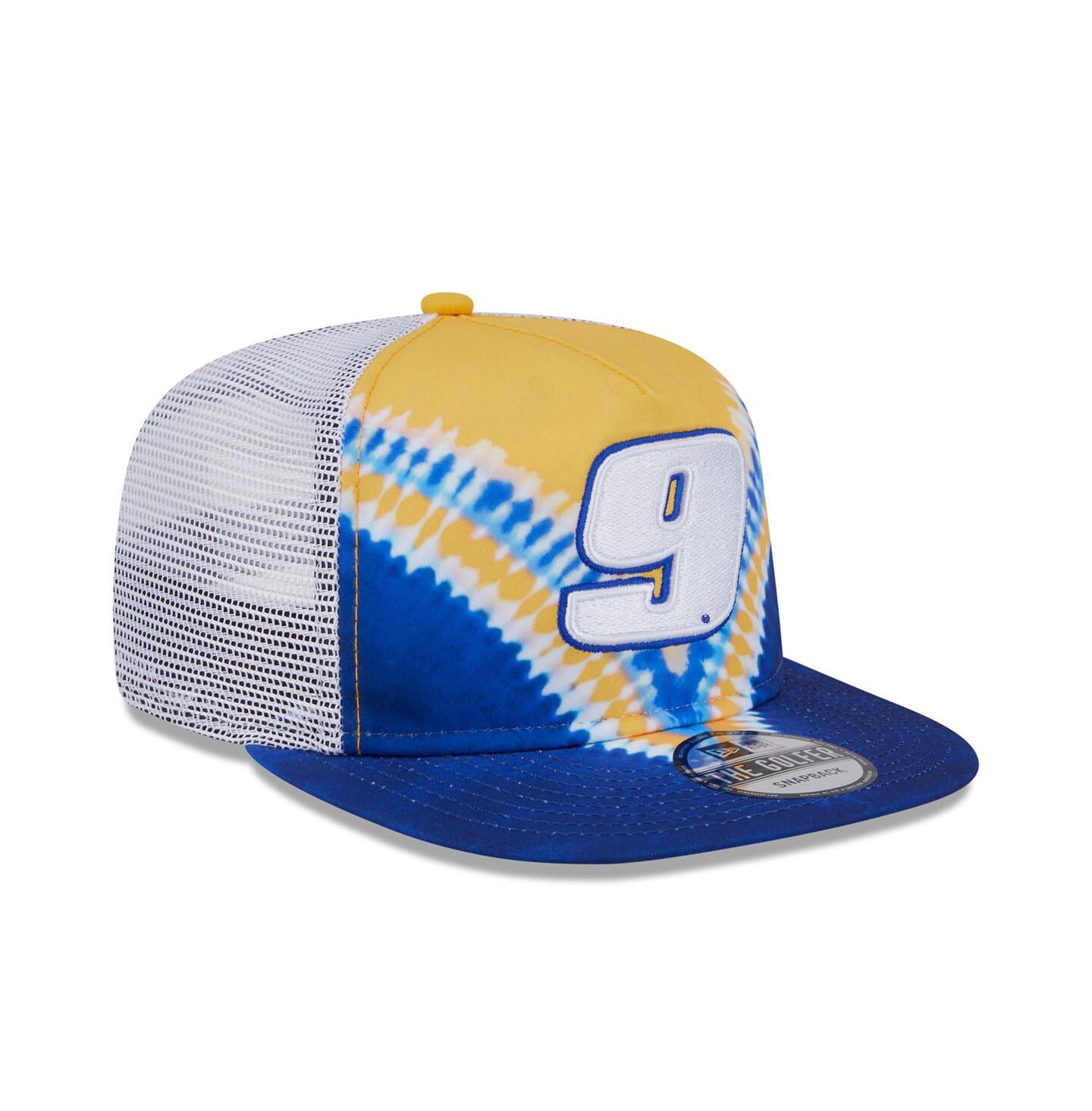 Мужская кепка New Era Blue Chase Elliott Golfer Tie-Dye Snapback Hat — фото 5