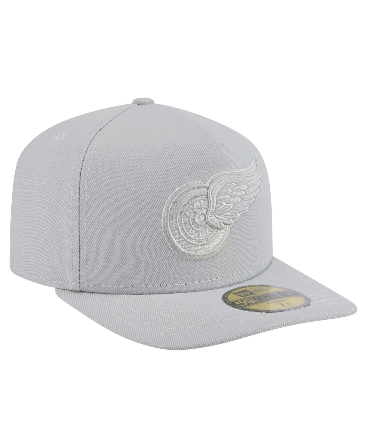 New Era Men's Gray Detroit Red Wings Color Pack A-frame 59fifty Fitted Hat In Gray