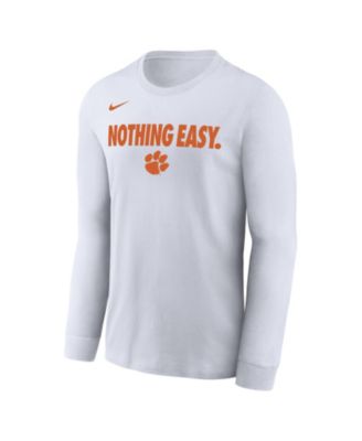 Nike - Men's White Clemson Tigers 2025 On-Court Bench Long Sleeve T-Shirt